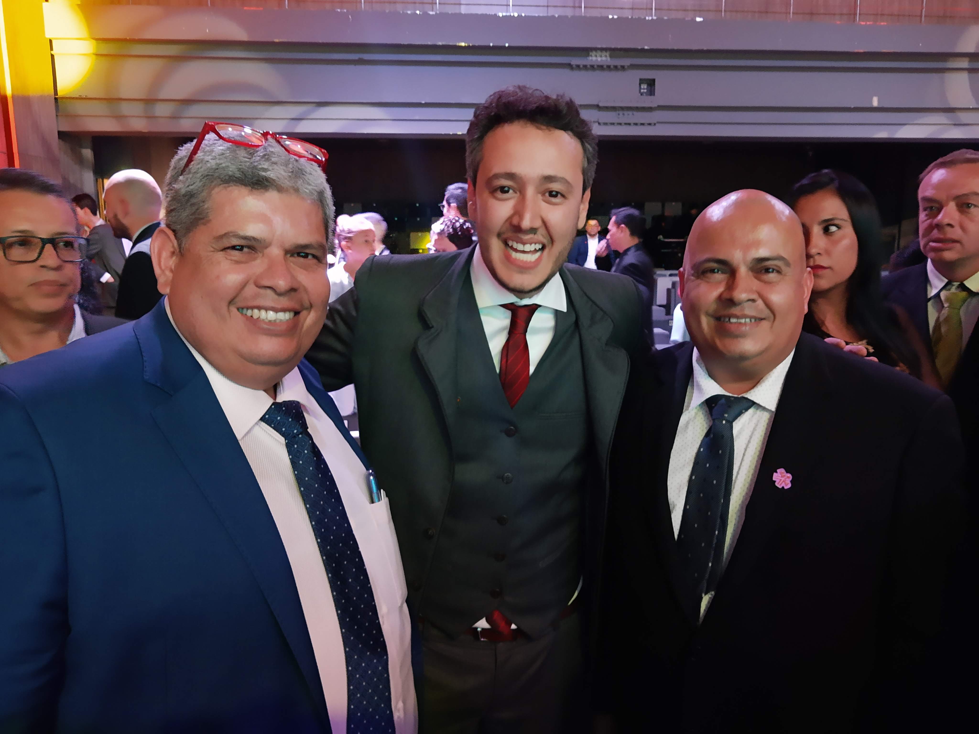 Alexander Rojas, Carlos Mario Estrada, Director Nacional del SENA y Nelson Rojas.